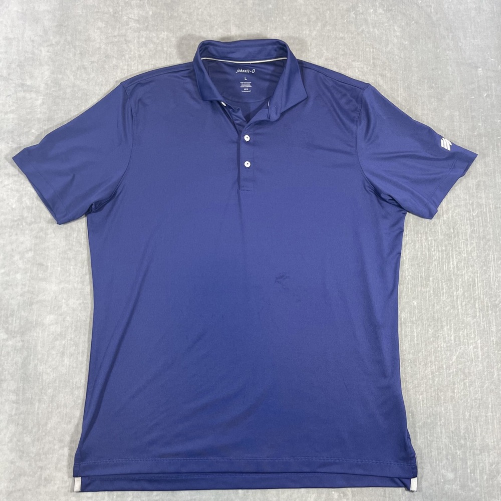 Johnnie-O Mens Large Blue Performance UPF 50 Sun Protection Golf‎ Polo Shirt